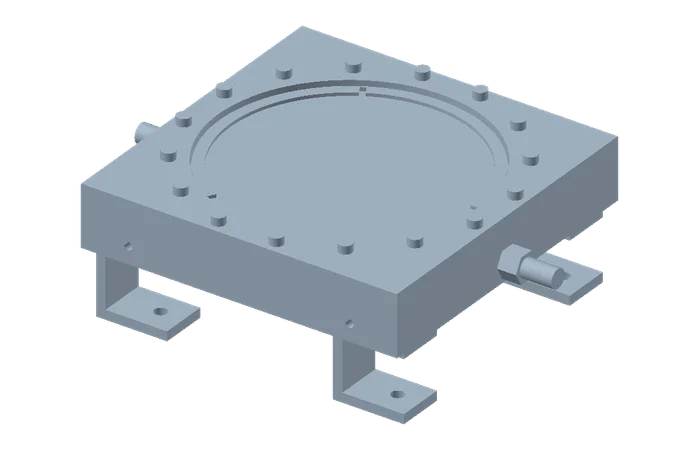 Oblique view of the preliminary ColdPlateTwin CAD assembly